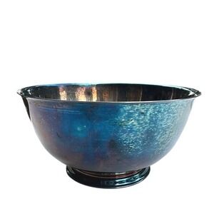 Oneida Paul Revere Silverplate Bowl Vintage Cottagecore Iridescent‎ Patina 8in